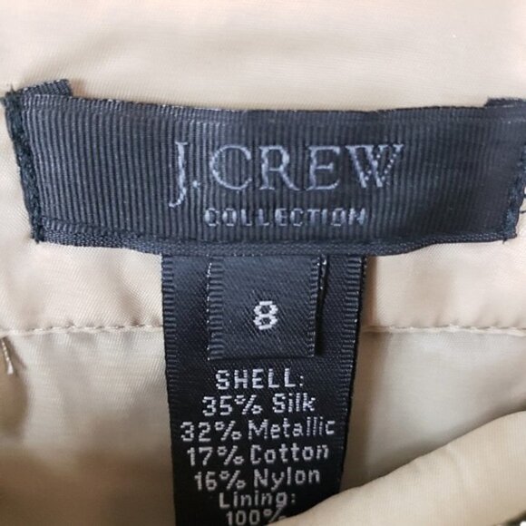 J. Crew Collection | Shimmery Metallic Floral Pencil Skirt Size 8 - Picture 2 of 5